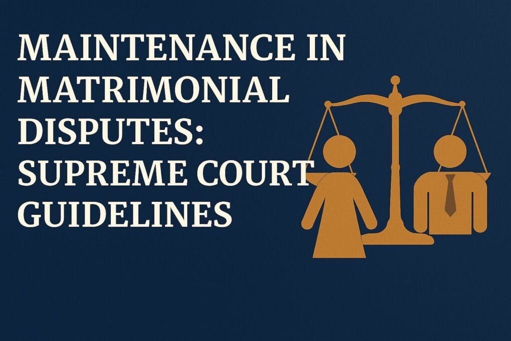 Maintenance in Matrimonial Disputes